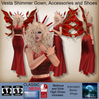 Image of MESH Vesta Shimmer Gown, Accessories and Shoes by Moonstar