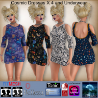 Image of MESH Cosmic Dresses X 4 and Underwear by Moonstar